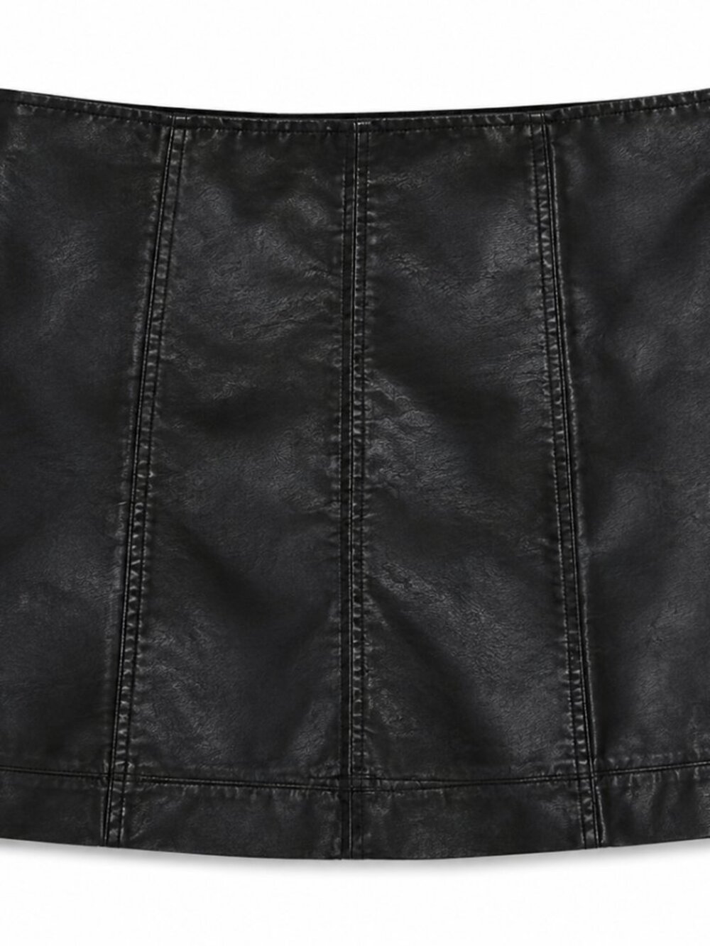 Free People Black Leather Mini Skirt Size 2